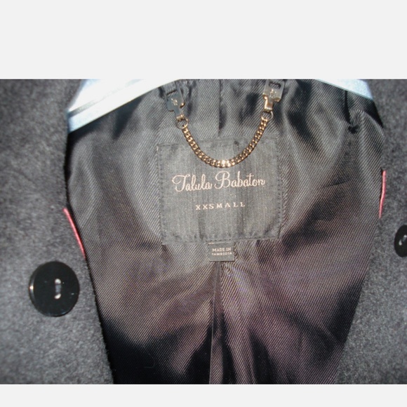 Aritzia T. Babaton Howell Wool Cashmere Double Breast High Collar Peacoat XXS - Picture 10 of 13